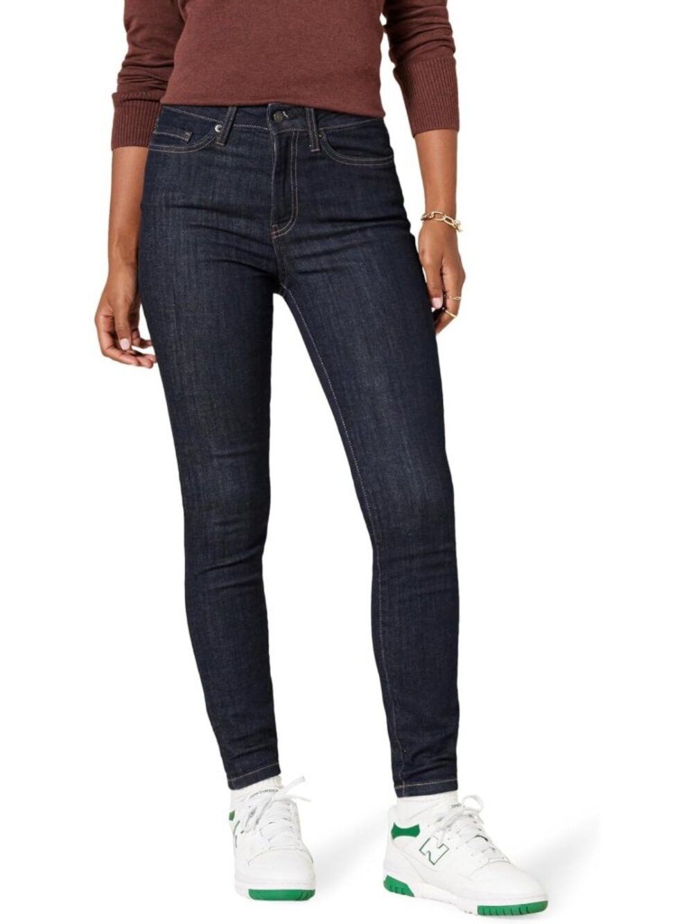 High-Rise Dark Wash Skinny Jeans for Women - Stylish & Comfortable Fit